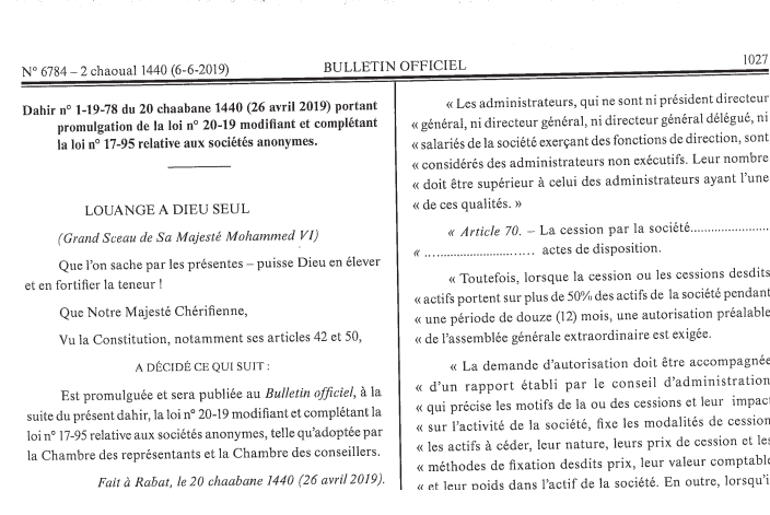 <span>Loi n°20-19 SA</span>
